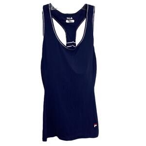 Fila Women Print Trim Racerback Tennis Tank Top Sleeveless Padded  Stretch‎ XS
